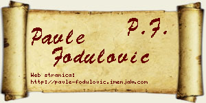 Pavle Fodulović vizit kartica